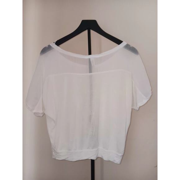 Ambiance Apparel junior girls size small chiffon blouse white, Sheer, NWT - Picture 2 of 5